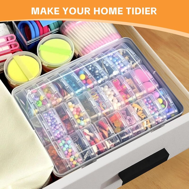 Qryuvfek Bead Organizer Box, 31 Mini Clear Jewelry Organizers and Hinged Lid Bead Storage Containers, Ideal for DIY Jewelry Crafts, Screws and Small Parts Craft Storage - Image 5